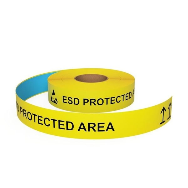 Ergomat 4inDurastripe In-Line Printing Yellow ESD, Type K:Yellow: Zone Protegee Des / ESD Protected Area DSIL450Y-ESD-TypeK - main